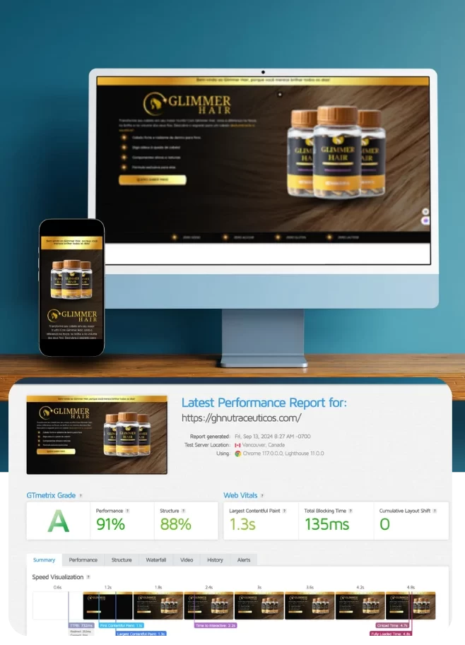 Landing Page Glimmer Hair